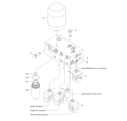 Excavator Parts Solenoid Valve XKCH-00022 for R140LC9S R330LC9S